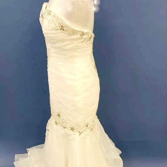 Designer Vintage White Wedding Party Dress evening gown-  refer to Measurements - Picture 2 of 5